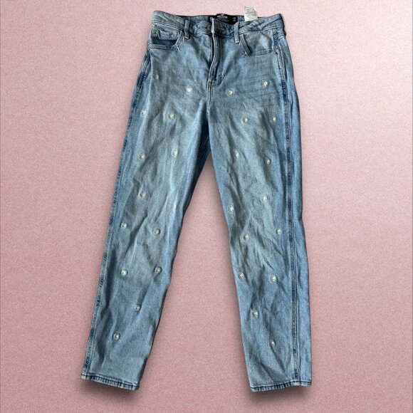 HOLLISTER Daisy Embroidered Straight Leg Jeans Sz 27 - Picture 1 of 8